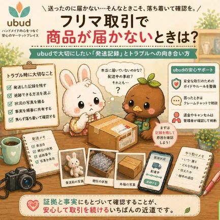 フリマ取引で商品が届かないときは？ubudで考えたい「発送記録」と紛失トラブルの向き合い方