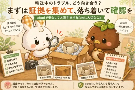配送中の責任を急いで決めない。ubudで大切にしたい「検収期間内の確認と記録」